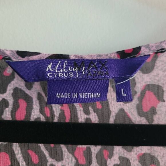 Vintage y2k miley cyrus pink leopard print sheer racerback tank flowy - Picture 4 of 8